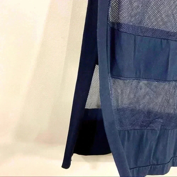 La Moda Black Sheer Mesh Striped Sleeveless Blouse - Picture 5 of 12